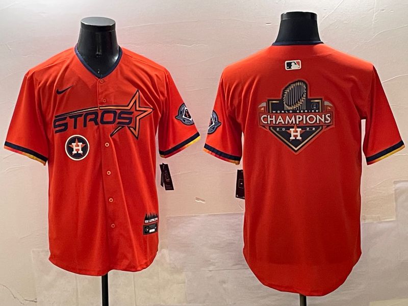 Men Houston Astros Blank Orange Three generations Joint Name 2025 Nike MLB Jersey style 1->houston astros->MLB Jersey